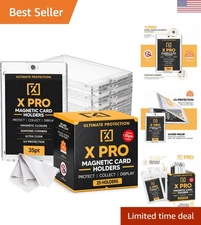 Magnetic Trading Card Protectors with Cleaning Cloth - 25 Holders Set