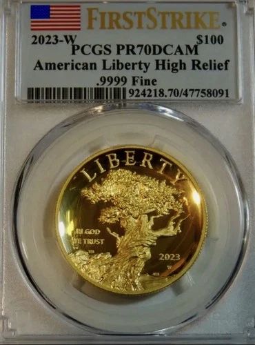2023 1 Oz GOLD $100 American Liberty High Relief Proof Coin PCGS  PF70 DCAM
