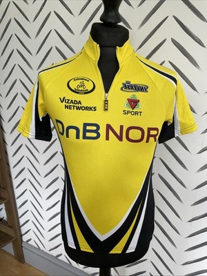 Holmestrand Sykkelklubb Radtrikot gelb kurzarm 1/4 Zip DnB NOR Med
