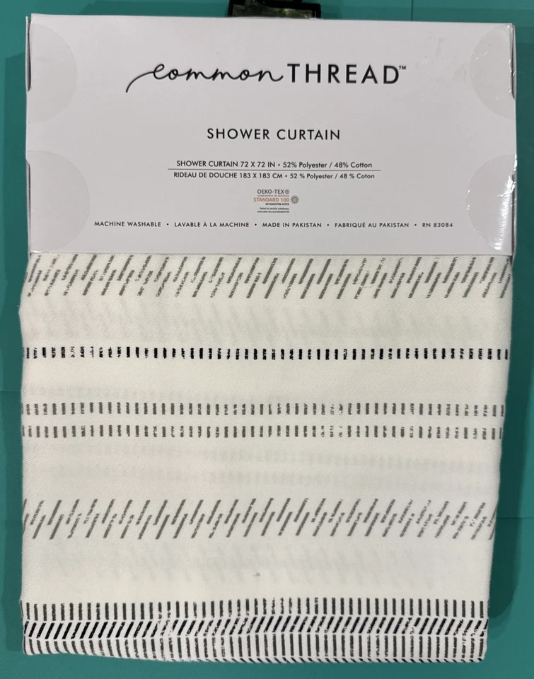 Cortina de Ducha Umbral Coral Floral Tela Algodón 72"x72" Foto 4 de 4