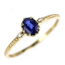 K10YG diffusion heated sapphire white sapphire ring - Auth free shipping from Ja