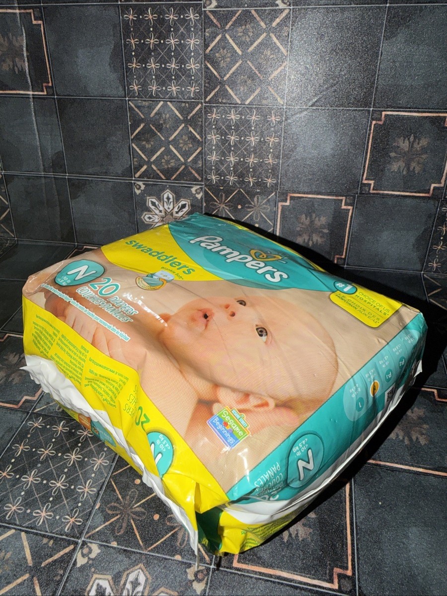 Pampers Swaddlers Diapers Size N Sesame Street 20 Diapers Newborn