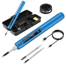 Cordless Soldering Iron Kit, 1100mAh Battery USB Rechargeable, LCD Digital