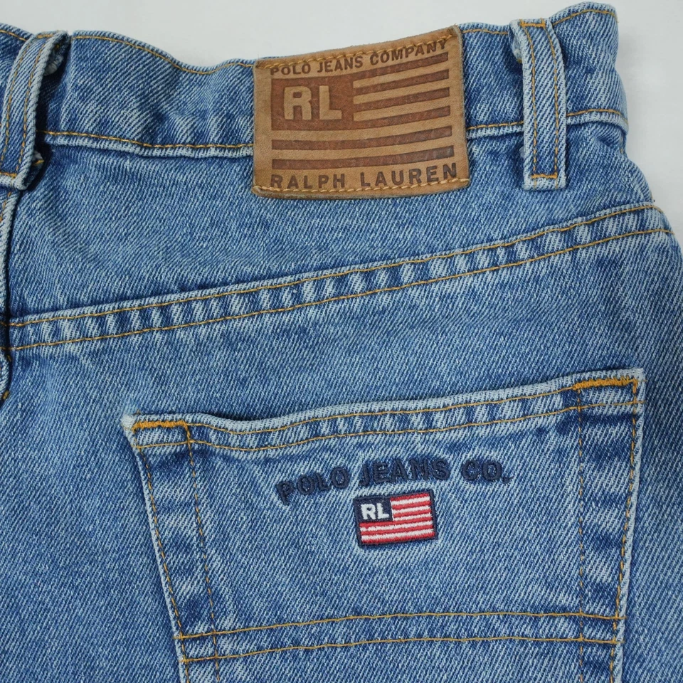 Vintage Polo Jeans Co. Denim Shorts Women’s 8 2.5” Ralph Lauren RL Leather Tab - Image 4 of 4