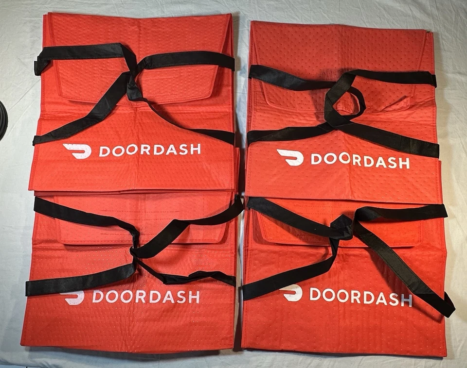 Лот из 4 ~ DOORDASH ~ большой 19 x 19 x 5 изолированная сумка для доставки пиццы / сумка с короткими ручками ~ - Изображение 2 из 4