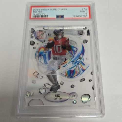 2025 Bo Nix Rookie Card Topps Signature Class Fluidity Acetate #F-4 Broncos psa9