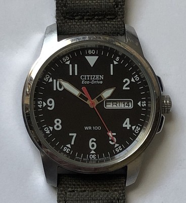 CITIZEN ECO-DRIVE WR 100 BM8180-03E Military Band | eBay