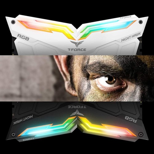 Team T-Force Night Hawk RGB 16GB (2X 8GB) DDR4 3200MHz Memory - White - Picture 4 of 5