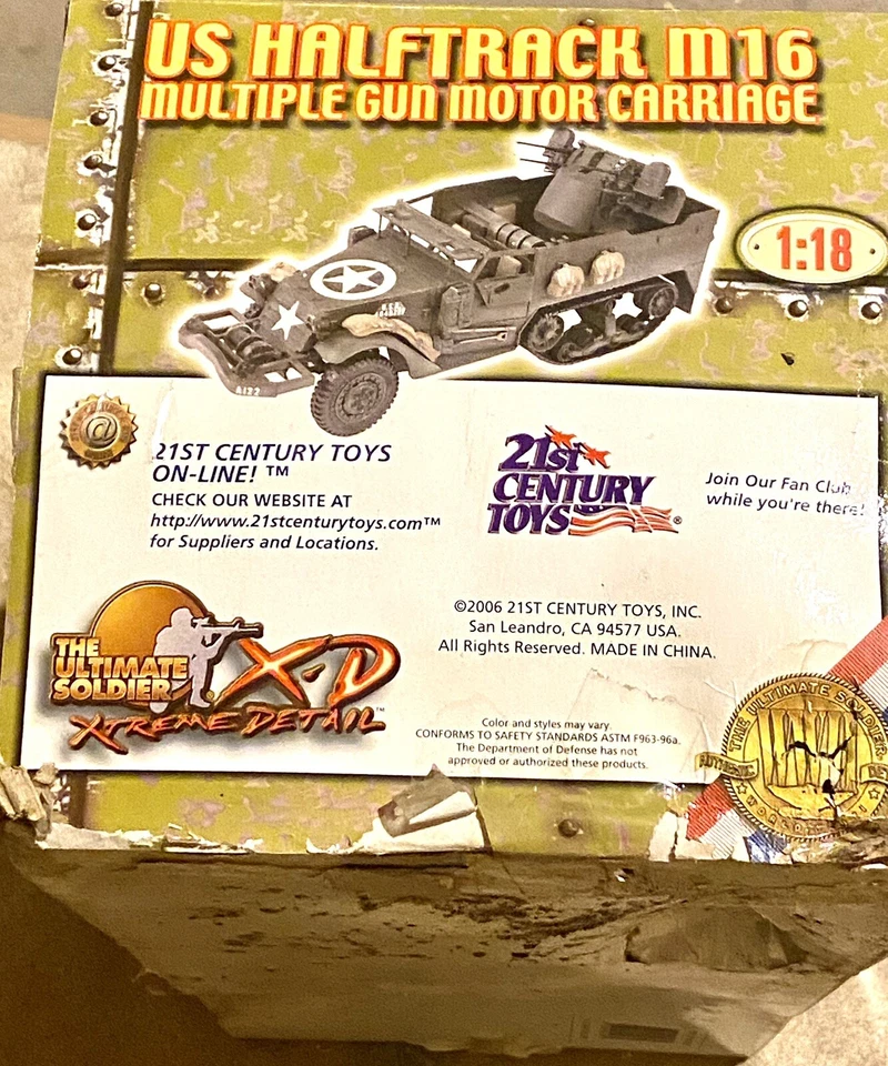 21st series Ultimate Soldier 1:18 WWII Cannon US Army Halftrack M16 gun See Pics - Image 4 of 4