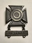 Vintage US Army Carbine Cross WWII Korea Medal Military Pin Sterling Silver