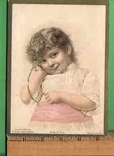 1885 RUMFORD CHEMICAL WORKS - LARGE TRADE CARD - "HEAR IT TICK" 5.5"X7.5" RARE