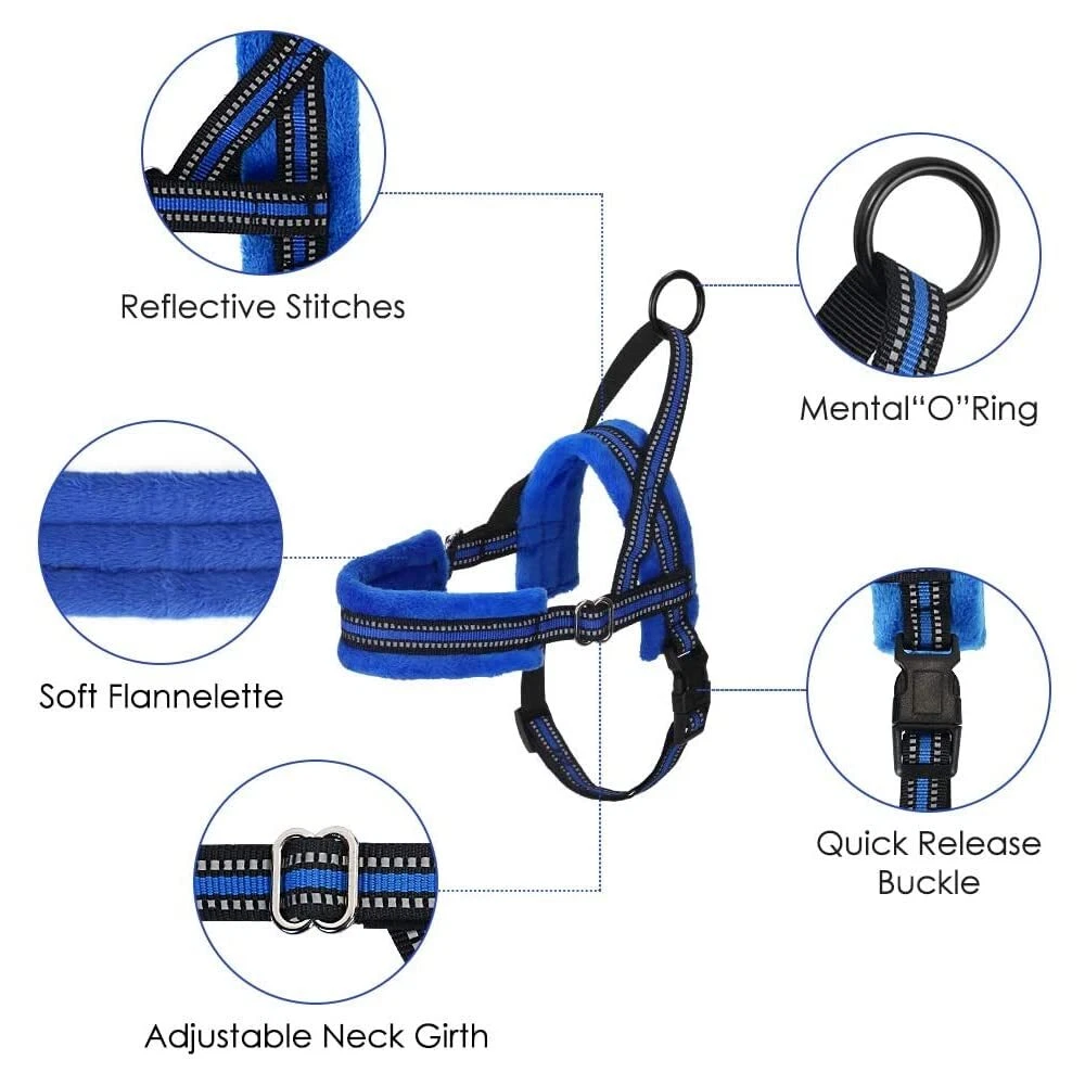Dog Harness and Leash Set, Soft Padded Small Dog Harness, Neck & Chest Adjust...