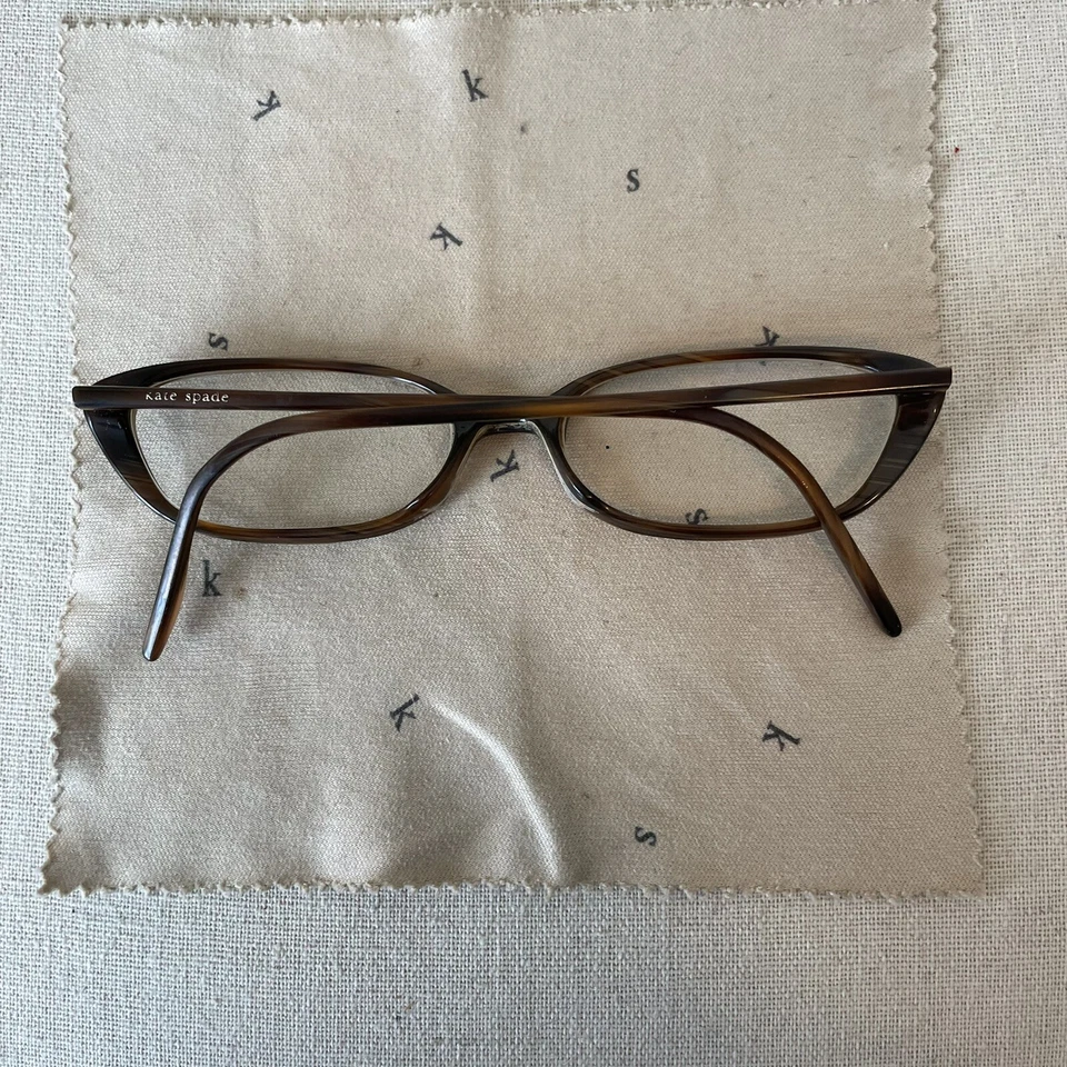 Kate Spade Quinn Eyeglasses Brown Rectangle Y2K Wmns Small 130mm Italy Flaws - Image 2 of 4