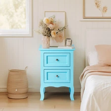 Farmhouse Nightstand Set of 2 with Drawer Night Stand End Tables for Bedroom