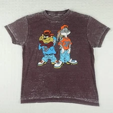 Looney Tunes Shirt Adult Large Red Bugs Bunny Tasmania Devil Distressed Mens