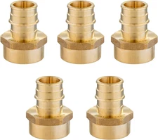 (Pack of 5)  Pex a Full Flow Expansion Brass Fittings 3/4"X 3/4" Female NPT Adap