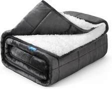 Weighted Blanket 10 Lbs 48X72 Inches, Sherpa Fleece Throw Blanket for Couch Sofa