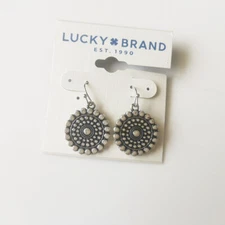 New Lucky Brand Minimalis Floral Tag Drop Earrings Retro Women Everyday Jewelry