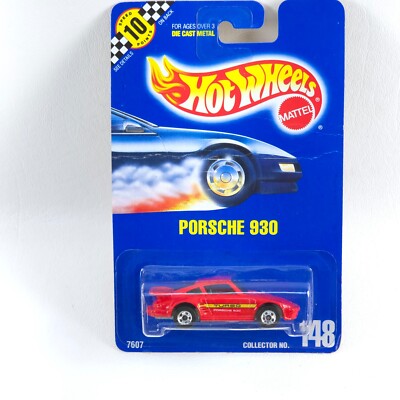 VTG 1991 Hot Wheels PORSCHE 930 Collector No 148 RARE Speed Points Card MOC BW