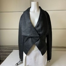Marciano By Guess Shayna Drape Leather Jacket Women's Size Us 10 Black