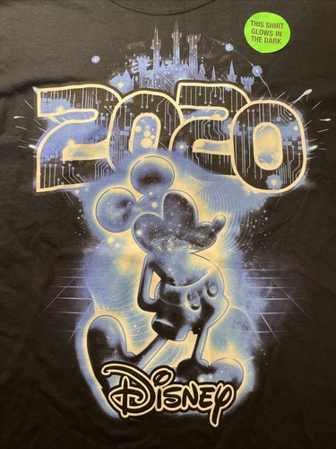 Disney Glow 2020 New Mickey Mouse T-Shirt Adult Size Medium NWT