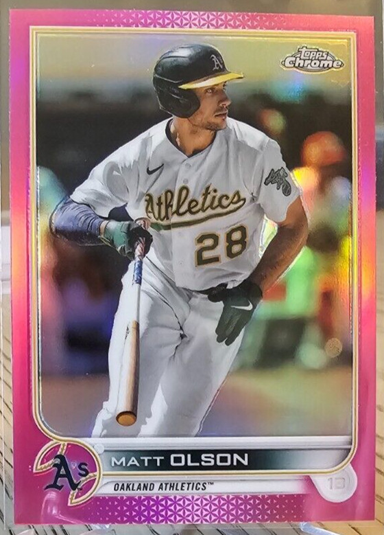 2022 Topps Chrome Pink Refractor Matt Olson #148 Oakland Athletics