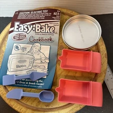 Baking Pans And Accessories for Easy Bake Oven or Snack Center With Book NEW