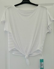 NWT Seafolly Women's Ocean Tie Front Tee, Size S US 6 , White
