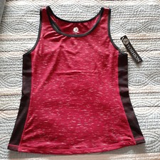 Yoshion, Workout Shirt, womens size XL, Burgundy/black trim