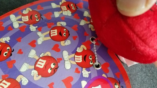 M&M's Galerie Valentines Red Plush Character Stuffed Toy w/ Heart Shape Box New - Picture 12 of 19