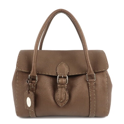 FENDI Selleria Linda Hand Bag Brown Leather 8BR547 Auth Used | eBay