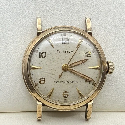Vintage Bulova Self Winding Automatic Mens Watch 10K RGP Bezel Stainless Back