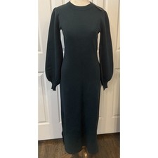 Lulus NWT Sweater Dress Sz MED Rhapsodize Emerald Green Balloon Sleeve Bodycon