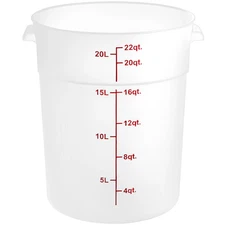 (3pk) 22 Qt Round Food Storage Container w/ Lid Set, Polypropylene NSF, BPA-Free