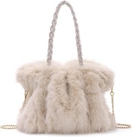 PlüSch Schultertasche Damen Elegante Kunstfell Handtasche GroßE Weiche