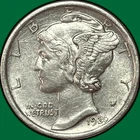1920-S Mercury Dime Silver Almost Uncirculated AU Coin Scratch Below Nose #33265