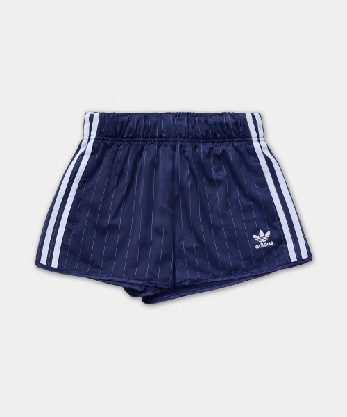 Adidas Originals Pinstripe Satin Shorts Brown/Dark Blue KC4236/KC4235