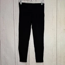 Spanx Ribbed Knit Black Legging With Tummy Control Size Large