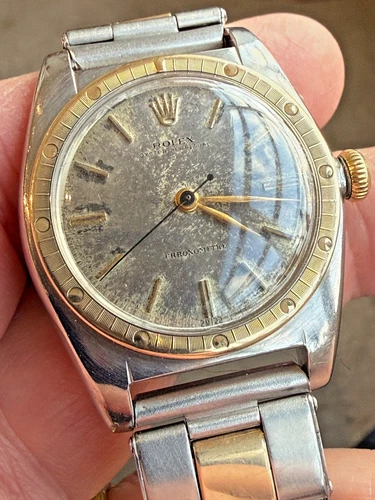 Vintage 1947 Rolex 5015 Bubble Back Oyster Perpetual Chronometre C & I Bracelet