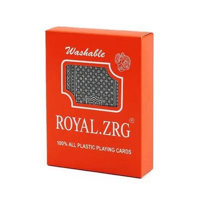 HSD Royal 100% Plastic Playing Cards – Black Design, Washable Waterproof All