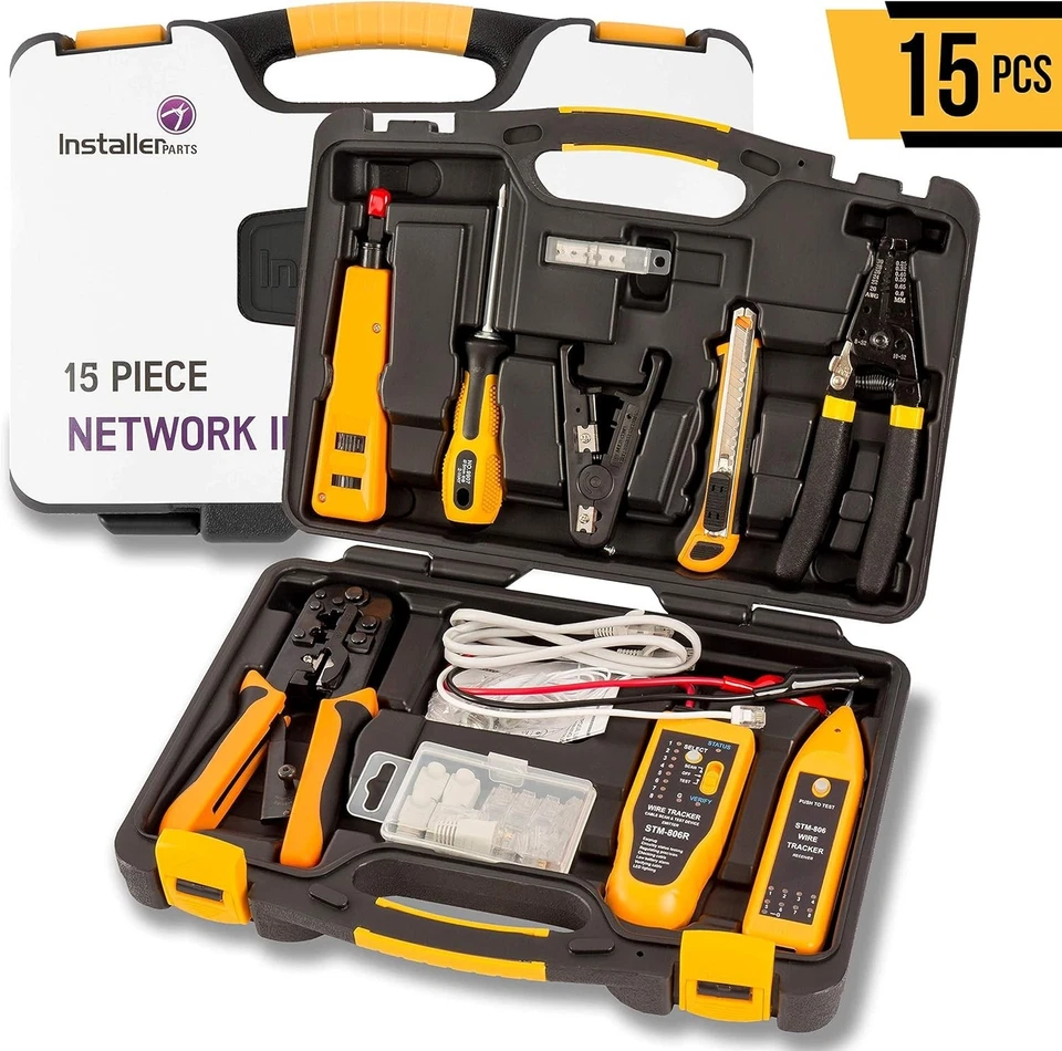 Versatile RJ45 Crimper and Cable Tester Kit for Network Installation - 15 Tools - Image 4 of 4