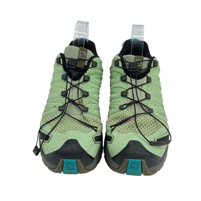 Salomon 9.5 Women XA Pro 3D V8 Pull Lace Trail Running Green Blue Athletic Shoes