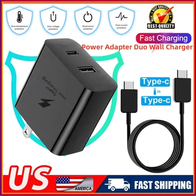 THE-PHONE-ZONE Super PD Power Adapter Duo Wall Charger+Cable For Samsung For Google Android