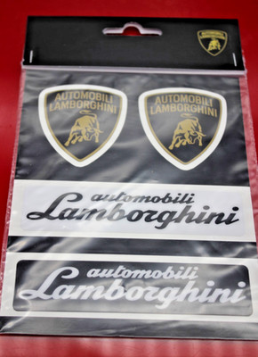 Lamborghini 3D Aufkleber Sticker Emblem 2 Stk + 2* Schriftzug Neu original OVP