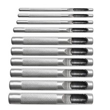 Leather Craft 10pcs Hollow Drilling Puncher Set with Steel Hole Punches