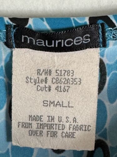 Camicia donna Maurices piccola blu bianca nera cerchi elasticizzata babydoll Y2K - Foto 4 di 6