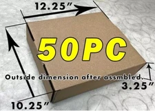 12x10x3 TAPE FREE 50pc Packaging Box Cardboard Corrugated Packing Shipping