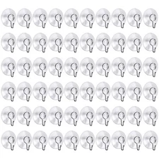 40 Packs Suction Cup Hooks 1.77 Inches Universal Clear PVC Suction Cups for S...