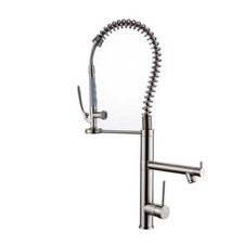 Brushed Nickel Stainless Steel Single Handle Kitchen Sink Faucets