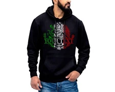 Personalized Custom Text Mexico Eagle Emblem Hoodie Sweatshirt